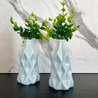 Vaso Geométrico Triângulo Azul Claro Moderno Sala Quarto