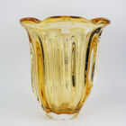 Vaso Grande De Murano São Marcos - Cristal Âmbar 33x30cm
