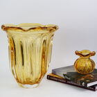 Vaso Grande De Murano São Marcos - Cristal Âmbar 33x30cm