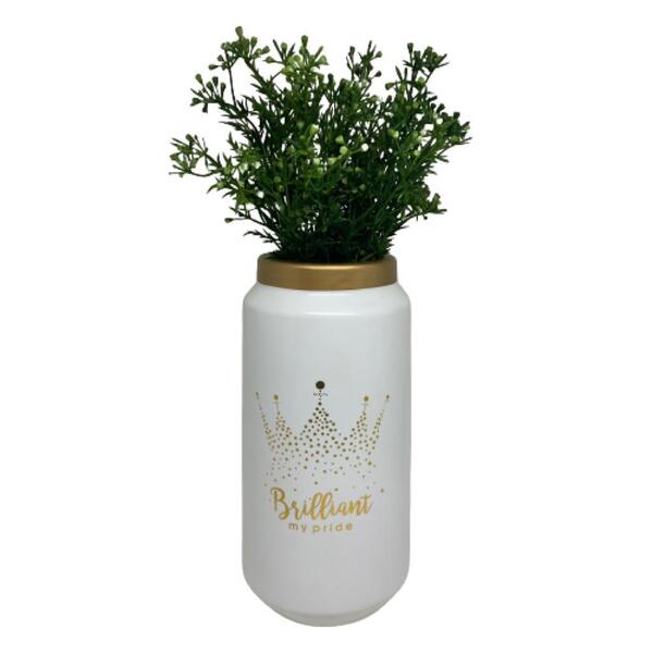 Vaso Grande Luxo Decorativo Com Detalhes Em Dourado