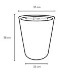 Vaso Grande para Plantas Preto 38x33cm