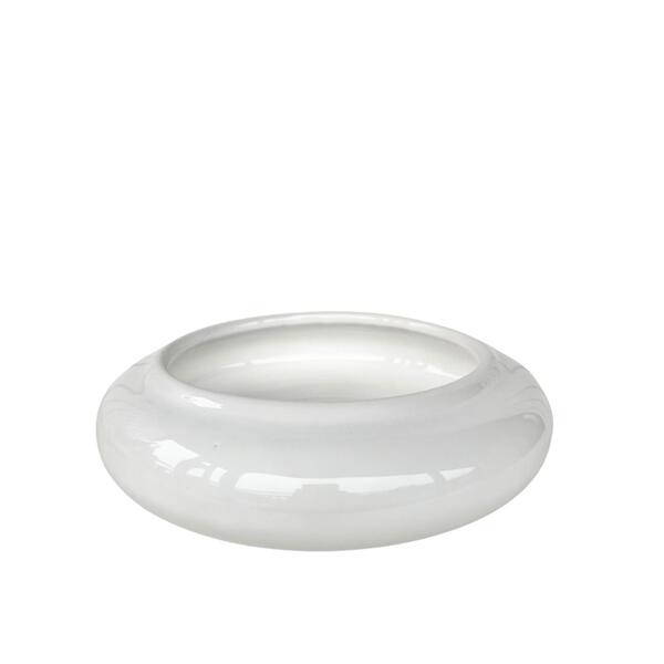 Vaso Ikebana Branco Médio De Cerâmica Moderno Decorativo