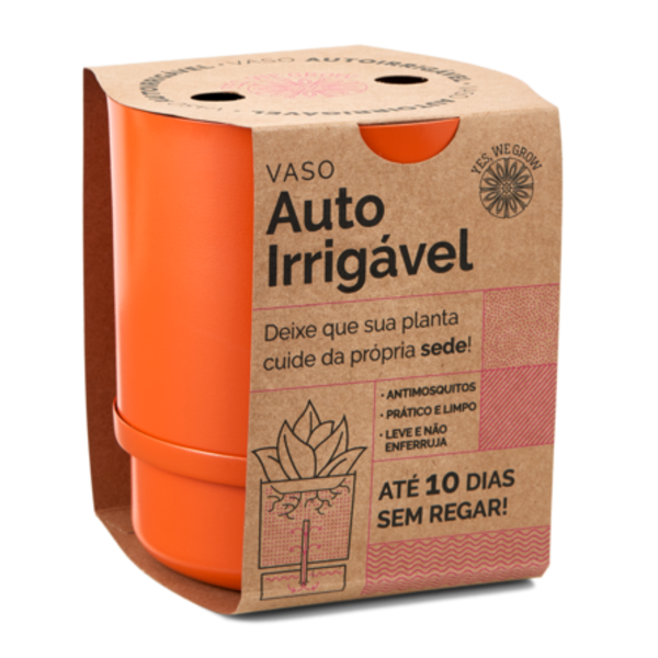 Vaso Irrigacao Automatica Colorido Yes We Grow Laranja