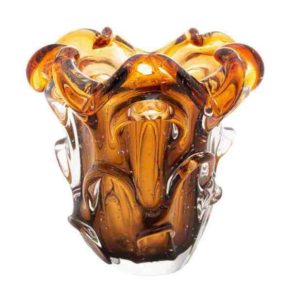 Vaso Italy Âmbar E Marrom 13x14 5 Cm Lyor