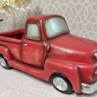 Vaso Jardim De Resina Vermelho Caminhonete