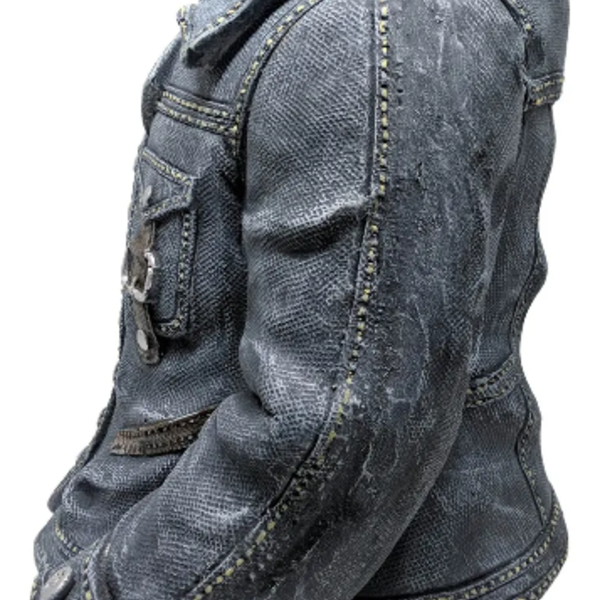 Vaso Jardim Resina Jeans Jaqueta 32 5x26 5x33 5cm