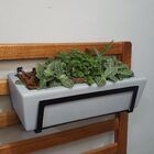 Vaso Jardineira Pequena Para Plantas e Flores 37cm Cinza