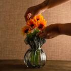 Vaso Lyor Italy De Vidro Cinza 13cm X 17cm