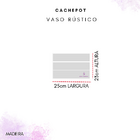 Vaso Madeira Rústico Não É Segredo Preto 25x23