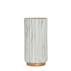 Vaso Marmorizado Branco E Dourado Bruma G 25 Cm