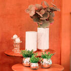 Vaso Marmorizado Branco E Dourado Bruma G 25 Cm