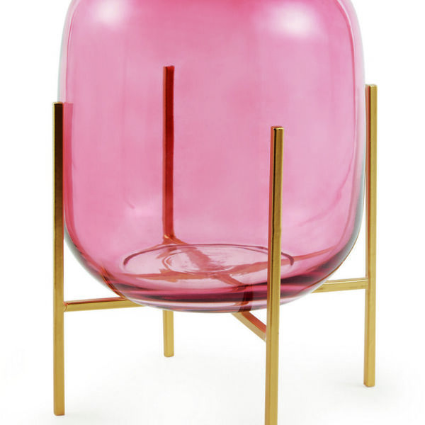 Vaso Marsala Em Vidro Com Suporte 11649 Mart