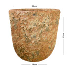 Vaso Médio em Argila 27x28cm Bege Americano Bella Art Vetrificados