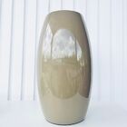 Vaso Médio Na Cor Bege De Cerâmica Liso Centro De Mesa