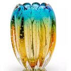 Vaso Murano Azul Com Ambar Cristais Sao Marcos 4242/za