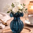 Vaso Murano Trouxinha Azul Petróleo Decoração Ambiente 13x11c