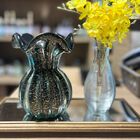 Vaso Murano Trouxinha Preto Com Dourado Decoração Ambiente 13