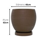 Vaso Oval 62x45cm Polietileno Sem Prato Fibrarte