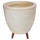 Vaso P/ Flores 20cm Com Tripé De Madeira Plantas Decorativas