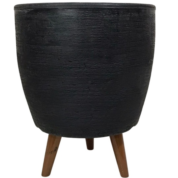 Vaso P/ Flores 20cm Com Tripé De Madeira Plantas Decorativas