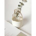 Vaso Para Flores Decorativo De Cerâmica Branco Enfeite Casa