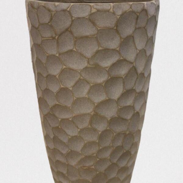 Vaso Para Planta 77 Cm Fibrocimento Taupe Cone - Flor Arte