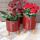 Vaso Para Plantas Artesanal Retrô Pintura Automotiva