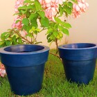 Vaso para Plantas Azul 29cm de Jardim Decorativo