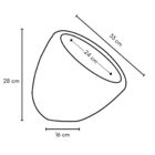 Vaso Para Plantas Deitado em Polietileno 28x33cm 10l Cinza