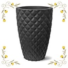 Vaso Para Plantas Diamante Cônico Preto