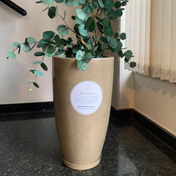 Vaso Para Plantas - Pisa 30cm Largura X 53cm Altura - Marmore