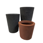 Vaso para Plantas Polietileno Texturizado 79x48cm Cinza