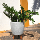 Vaso Para Plantas Redondo em Polietileno 28x33cm 19L Cinza