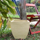 Vaso Planta 30x30 Moderno Trapézio Polietileno - Areia 001