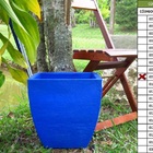 Vaso Planta 30x30 Moderno Trapézio Polietileno - Azul Arara 0