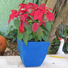 Vaso Planta 30x30 Moderno Trapézio Polietileno - Azul Arara 0