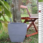 Vaso Planta 30x30 Moderno Trapézio Polietileno - Cinza Ciment