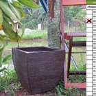 Vaso Planta 30x30 Moderno Trapézio Polietileno - Marrom Cafe