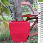 Vaso Planta 30x30 Moderno Trapézio Polietileno - Vermelho Pau