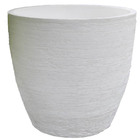 Vaso Planta 30x30 Oval Moderno Polietileno - Branco 006