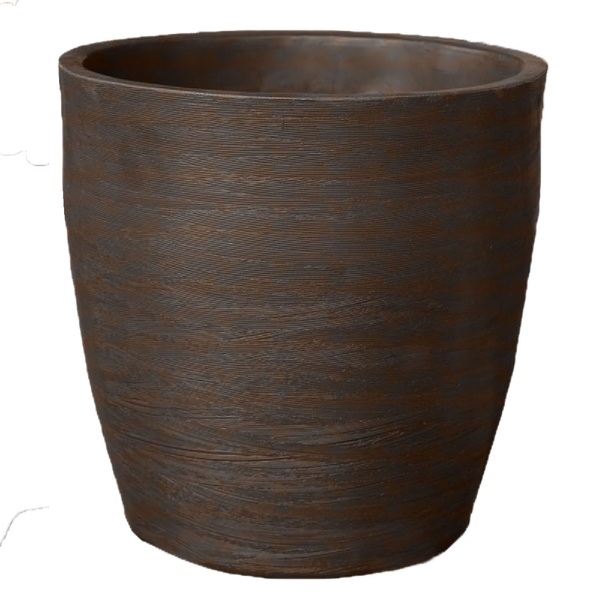 Vaso Planta 30x30 Oval Moderno Polietileno - Marrom Madeira 0