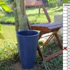 Vaso Planta 35x25 Redondo Cônico Cachepot  Polietileno - Azul