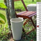 Vaso Planta 35x25 Redondo Cônico Cachepot  Polietileno - Bege