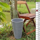 Vaso Planta 35x25 Redondo Cônico Cachepot  Polietileno - Cinz