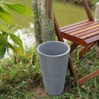 Vaso Planta 35x25 Redondo Cônico Cachepot  Polietileno - Cinz