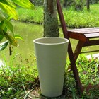 Vaso Planta 35x25 Redondo Cônico Polietileno - Bege Castanha