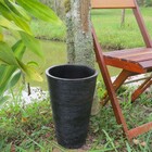 Vaso Planta 35x25 Redondo Cônico Polietileno - Preto 002