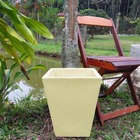 Vaso Planta 35x30 Trapézio Texturizado Polietileno - Bege Cas