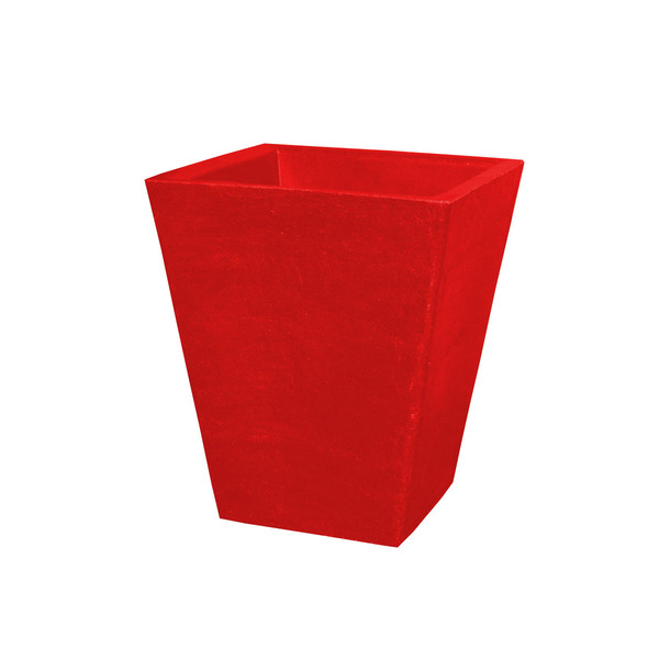 Vaso Planta 35x30 Trapézio Texturizado Polietileno - Vermelho
