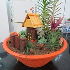 Vaso Planta 40x15 Bacia De Mesa Polietileno - Laranja Sunset